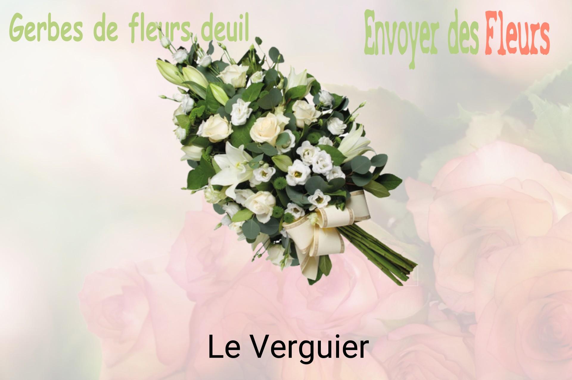 Gerbe de fleurs de deuil livrée à Le Verguier